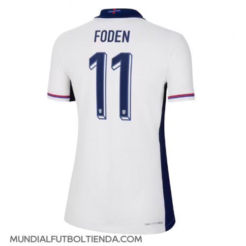 Camiseta Inglaterra Phil Foden #11 Primera Equipación Replica Eurocopa 2024 para mujer mangas cortas